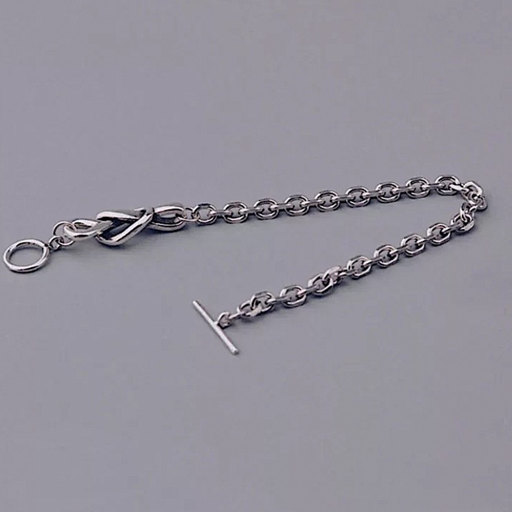 Sterling Silver Knot Minimalist Bracelet - Picture 6 of 6